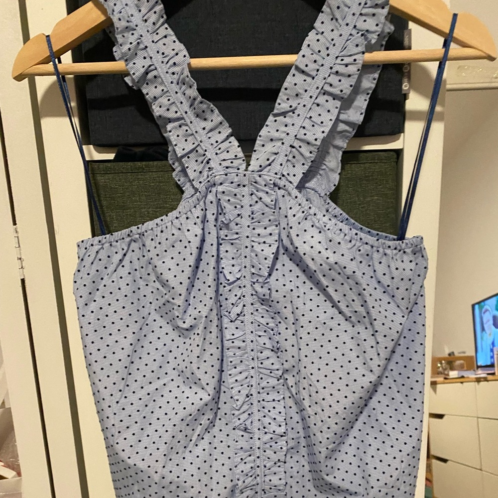 Blue and polka dot tank top